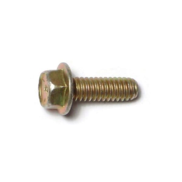 Midwest Fastener Grade 8, 1/4"-20 Flange Bolt, Zinc Yellow Steel, 3/4 in L, 10 PK 74602 - main